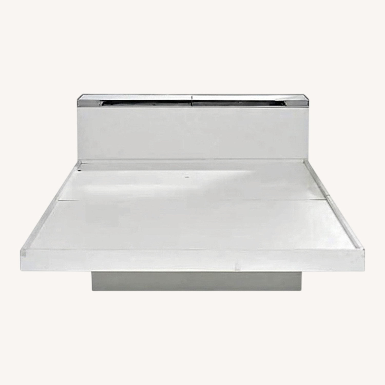 Pierre Cardin White Aluminum Queen Bed - image-0