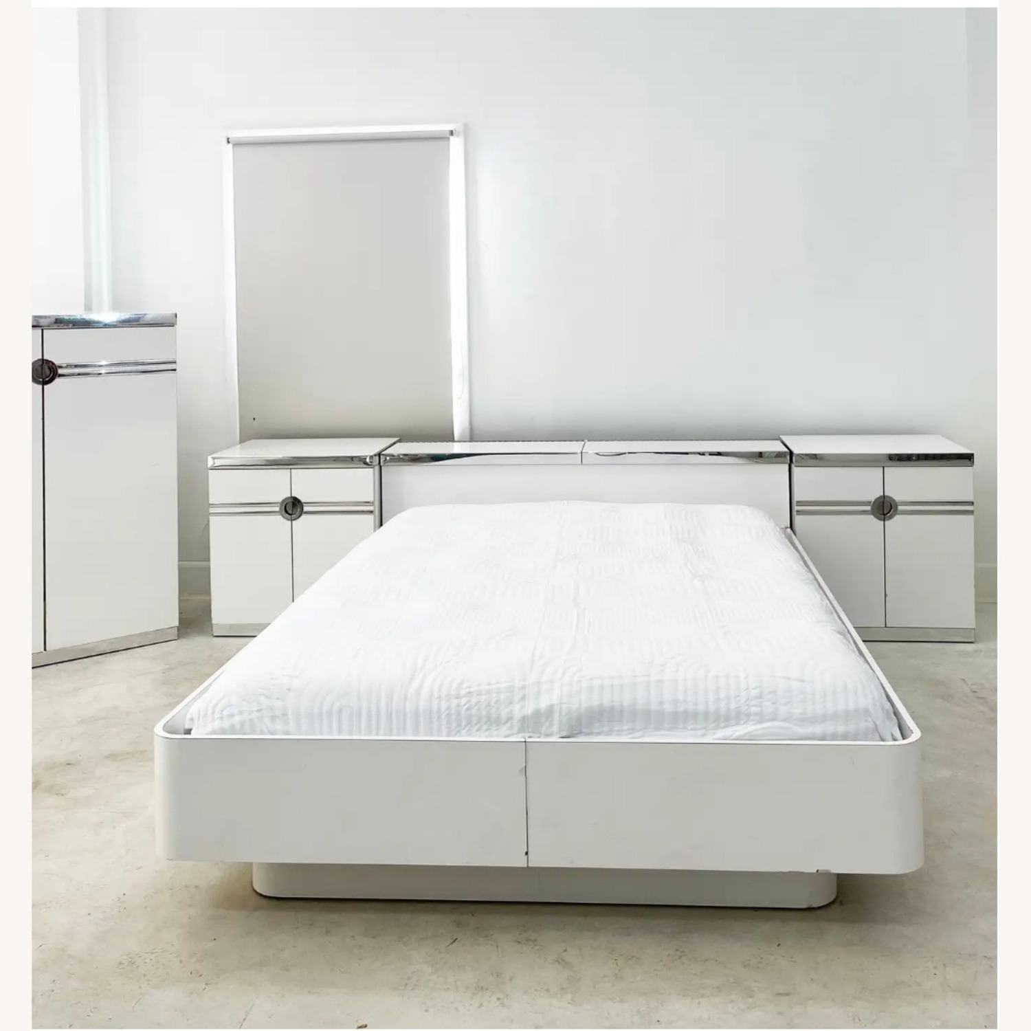 Pierre Cardin White Aluminum Queen Bed - image-2