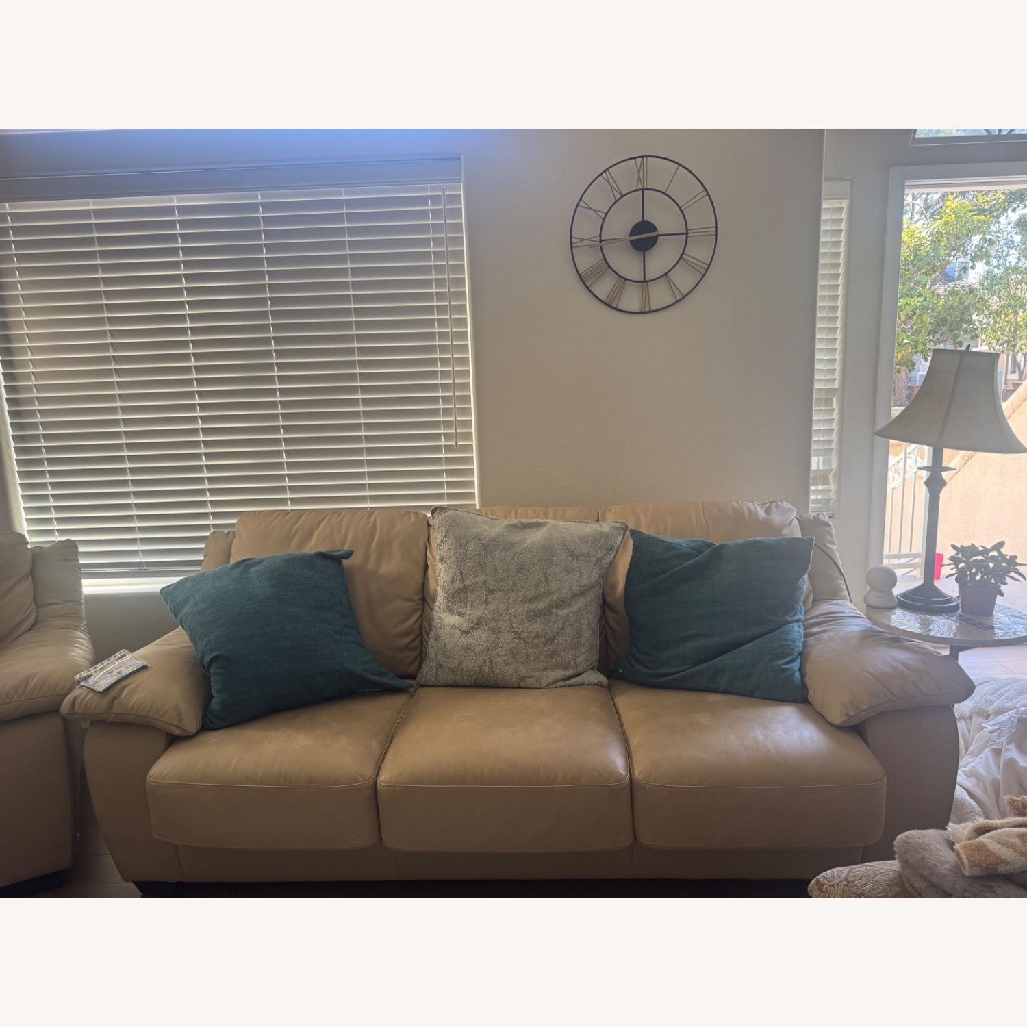 Leather Sleeper Sofa- - image-1