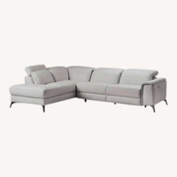 City Furniture Light Gray Leather Loveseat