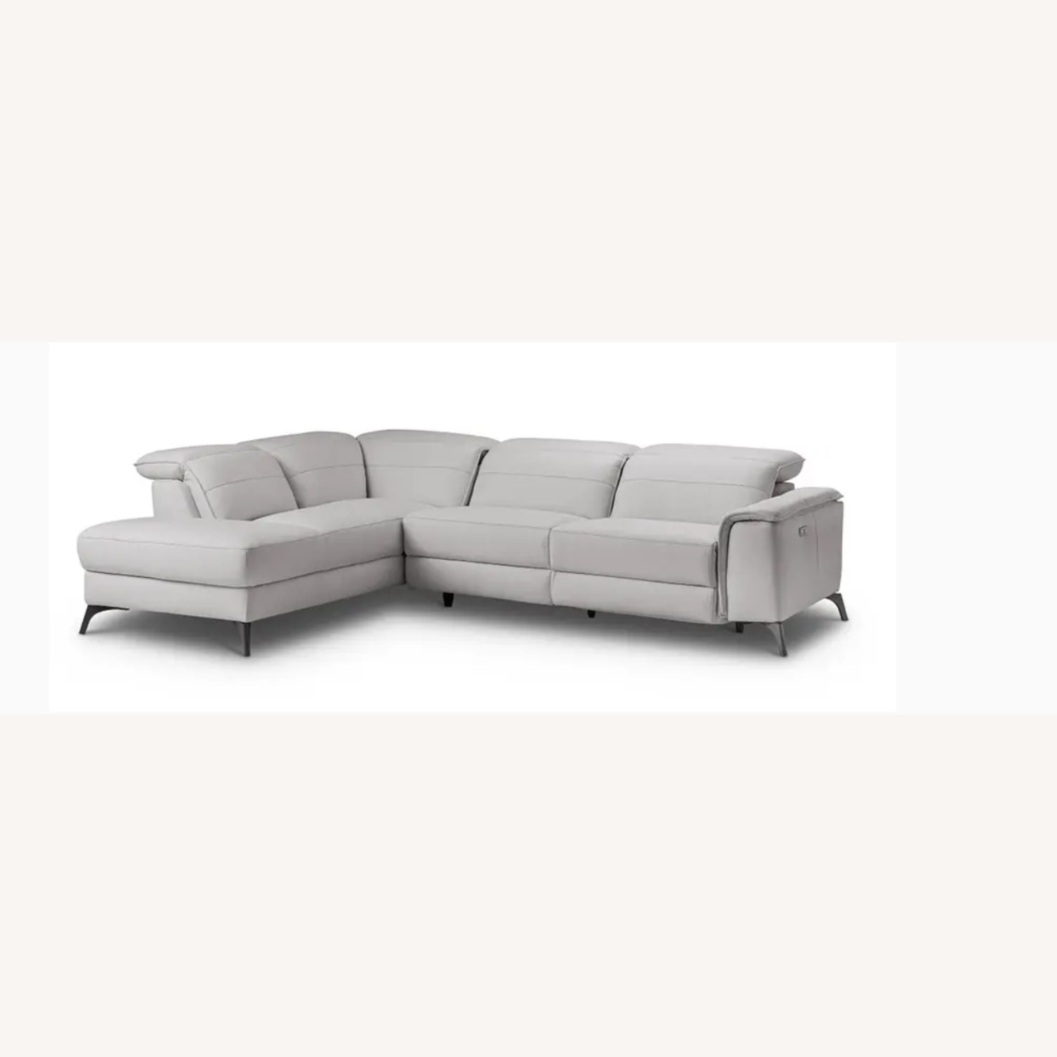 City Furniture Light Gray Leather Loveseat - image-7