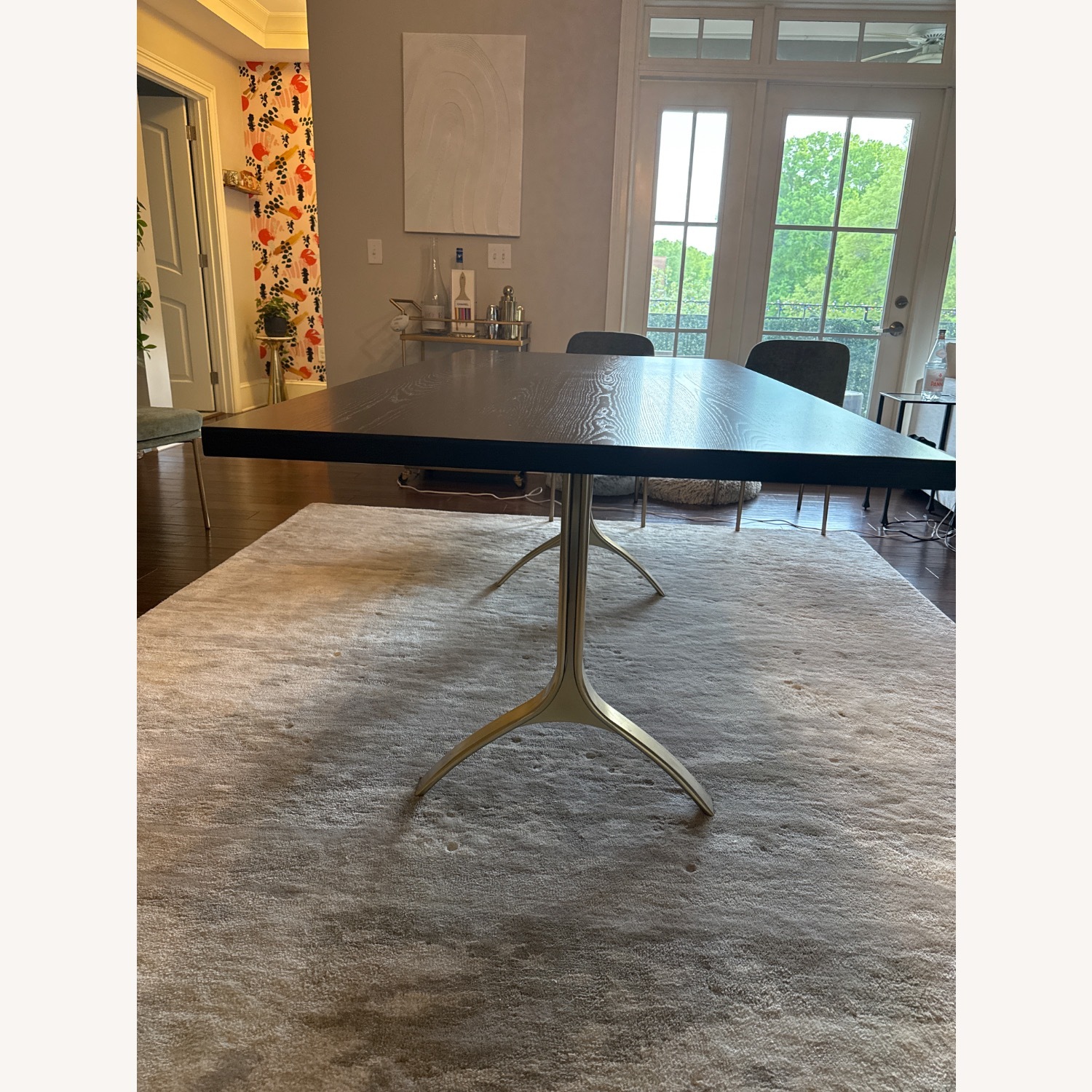 West Elm Black 74 inch Wishbone Table - image-3