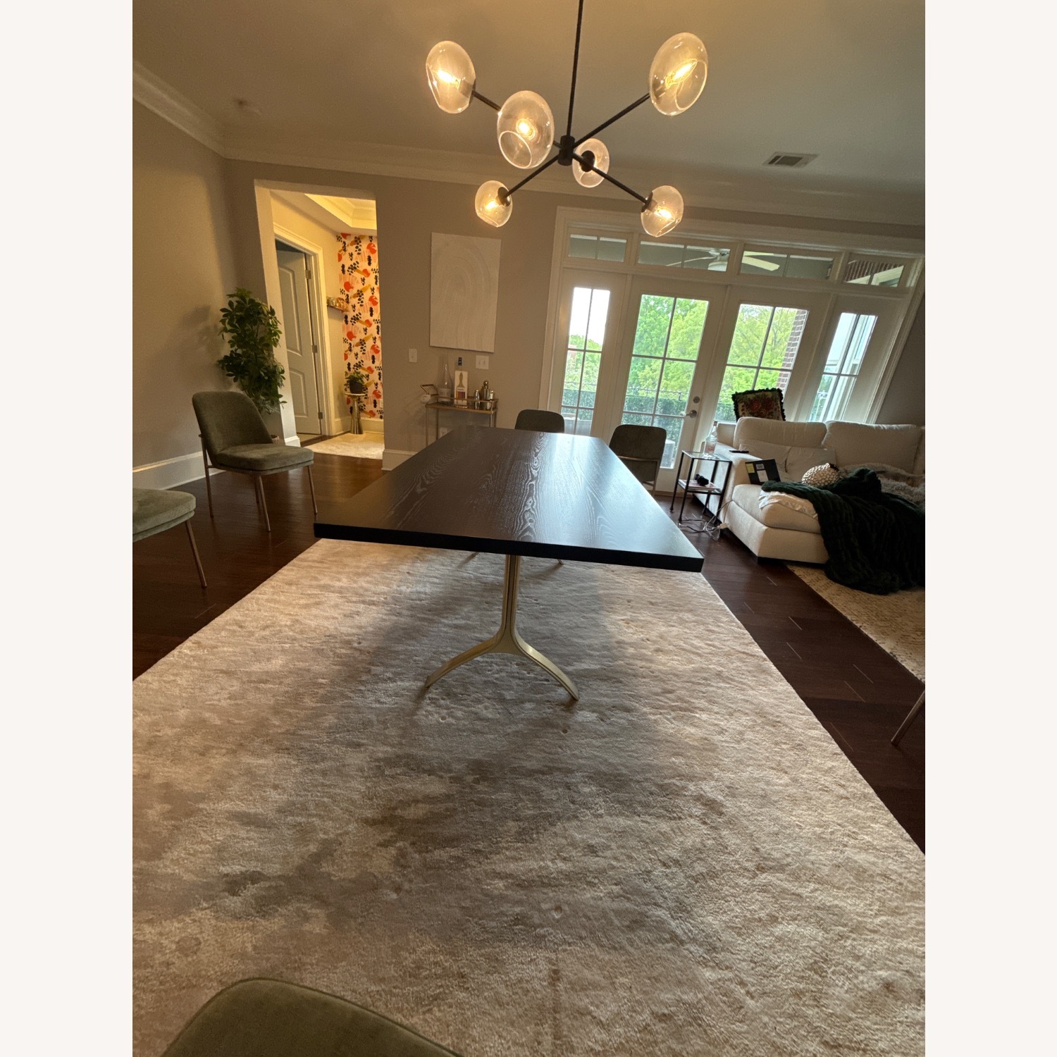 West Elm Black 74 inch Wishbone Table - image-4