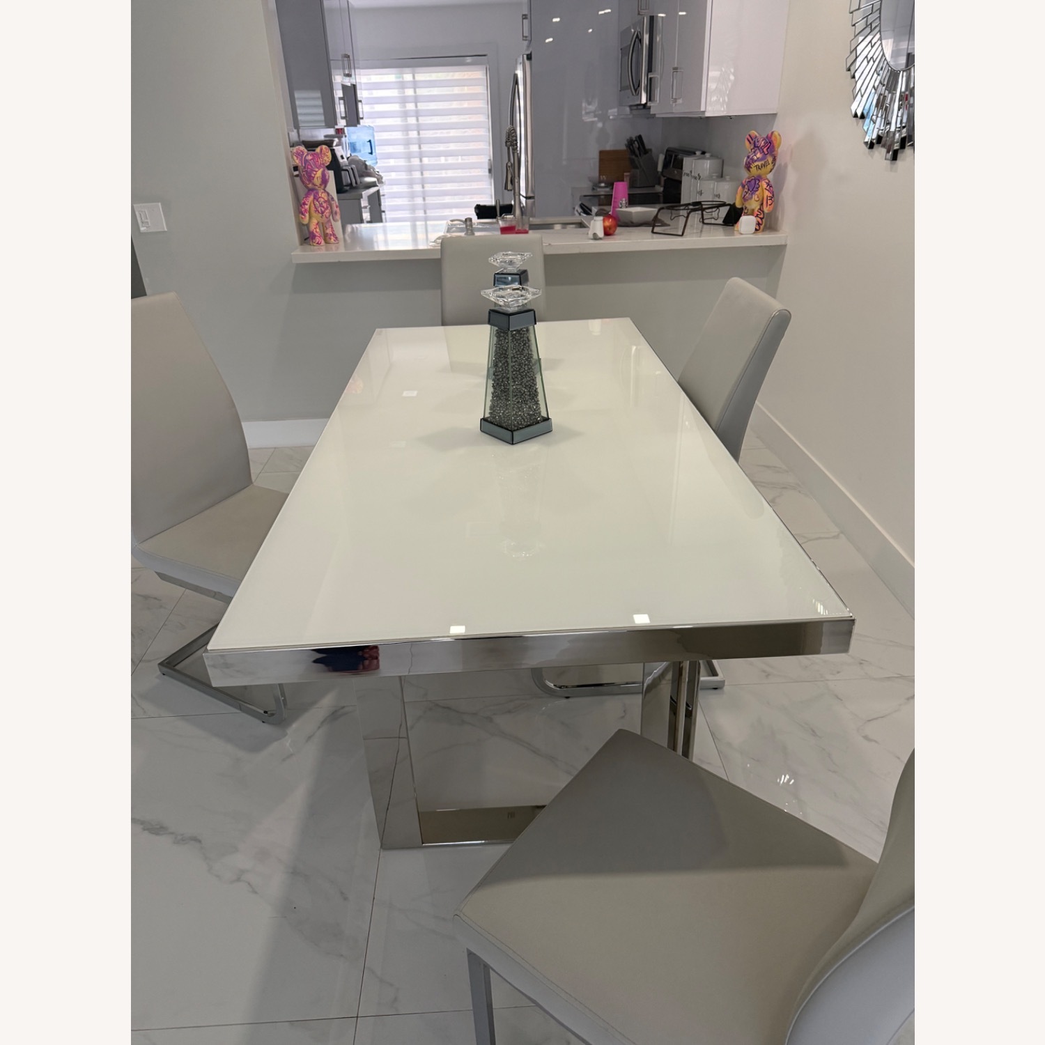 City Furniture Light Gray Glass Dining Sets - image-4