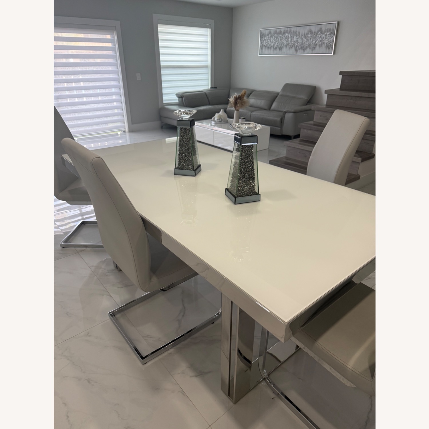 City Furniture Light Gray Glass Dining Sets - image-3