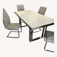 City Furniture Light Gray Glass Dining Sets