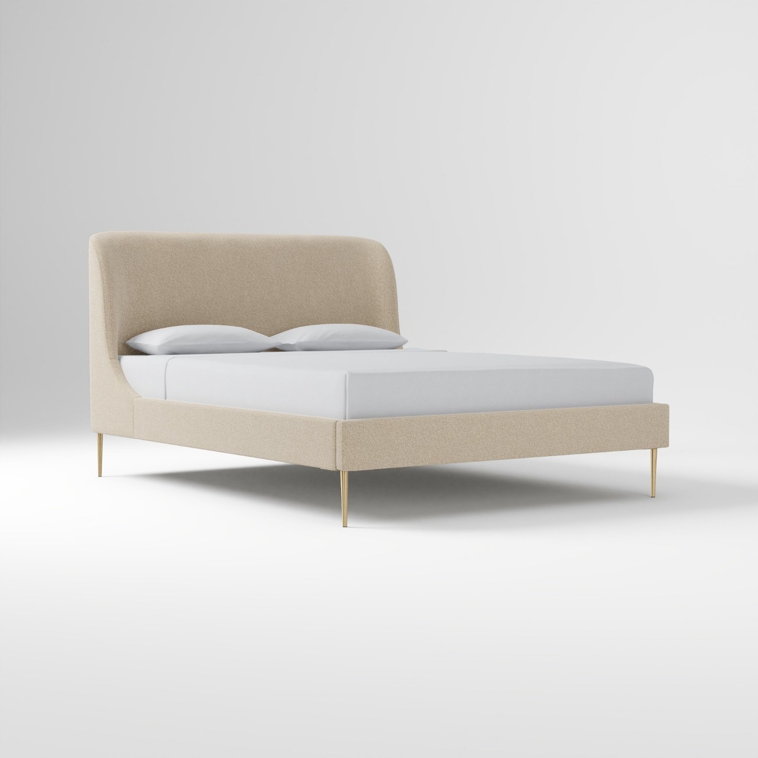 West Elm Pink Lana Upholstered Queen Bed - image-5