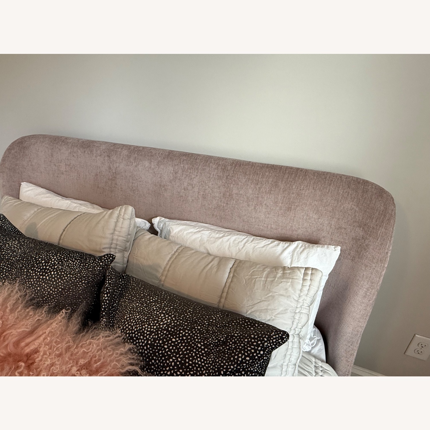 West Elm Pink Lana Upholstered Queen Bed - image-6