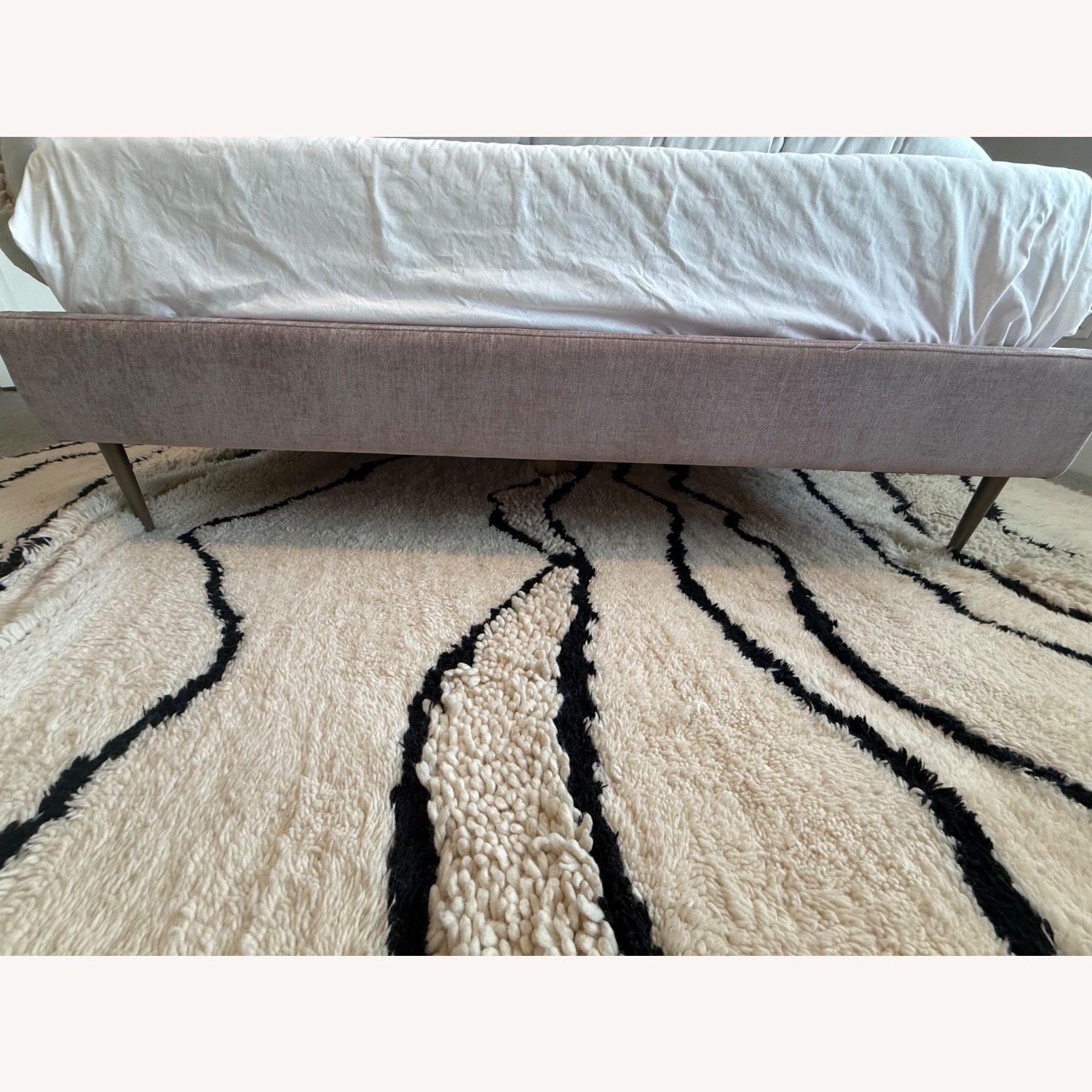 West Elm Pink Lana Upholstered Queen Bed - image-9
