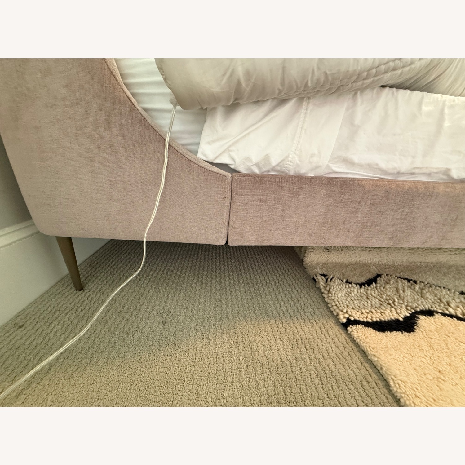 West Elm Pink Lana Upholstered Queen Bed - image-8