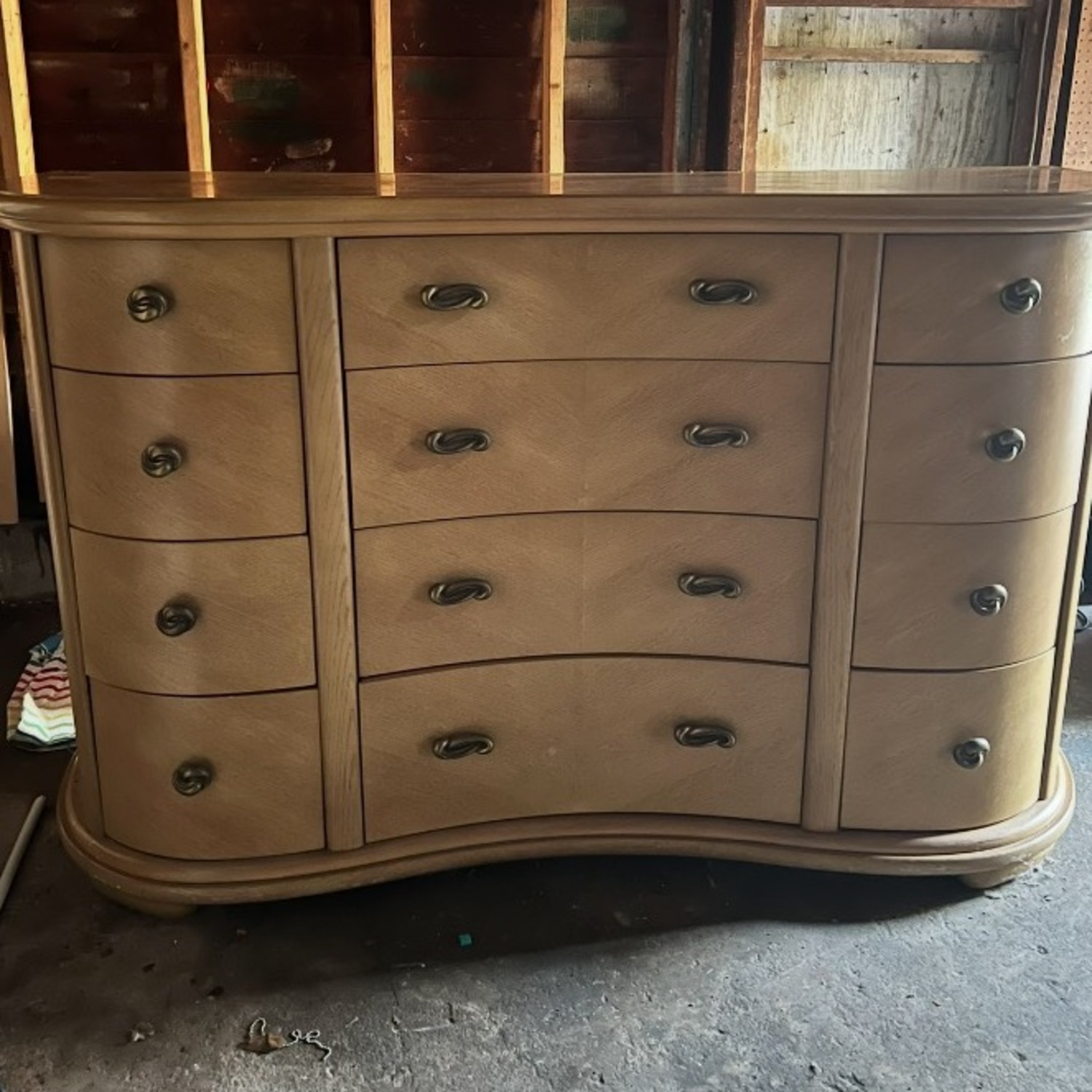Vintage Solid Blonde Wood Bernhardt Dresser - image-1