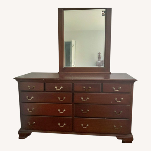 Used Long Wide Heavy Wooden Dresser  for sale on AptDeco