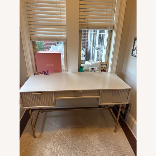 Used West Elm Quinn Desk - Haze for sale on AptDeco