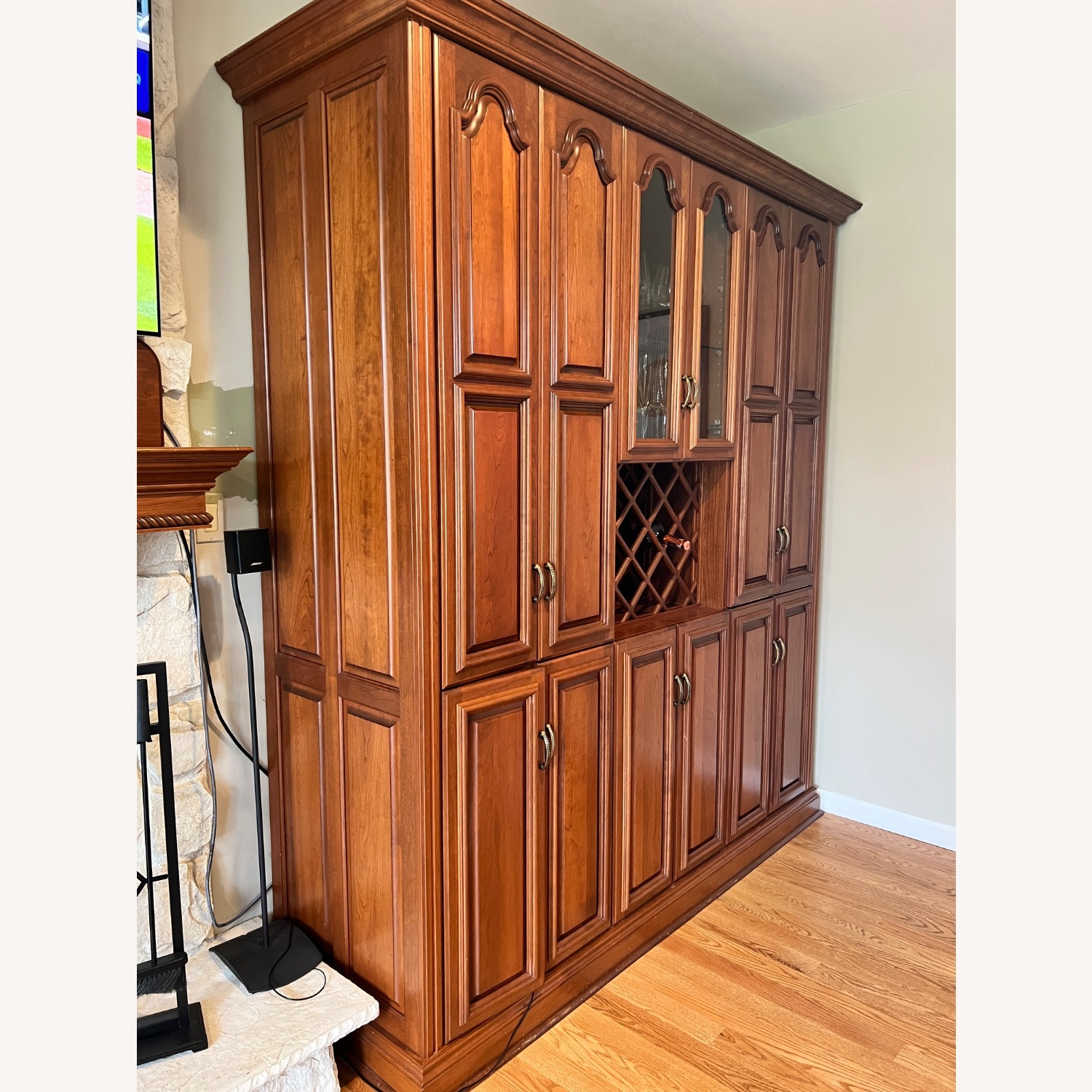 Dark Brown Wood Media Storage - image-3