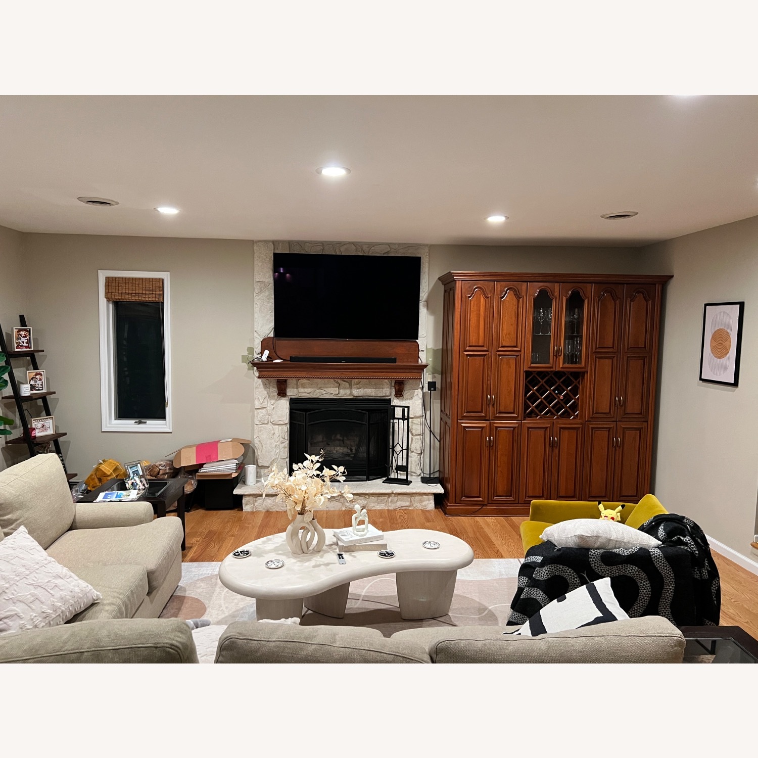 Dark Brown Wood Media Storage - image-2