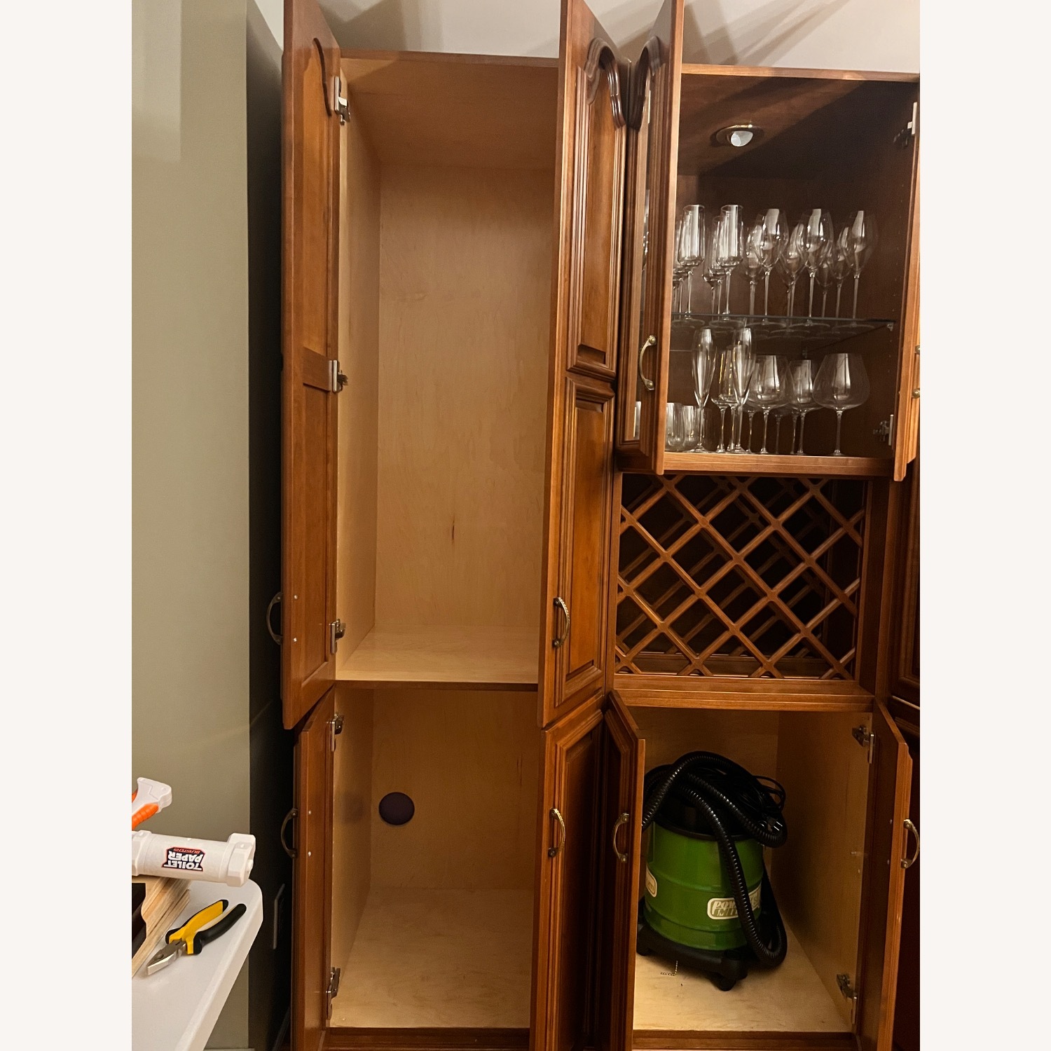Dark Brown Wood Media Storage - image-9