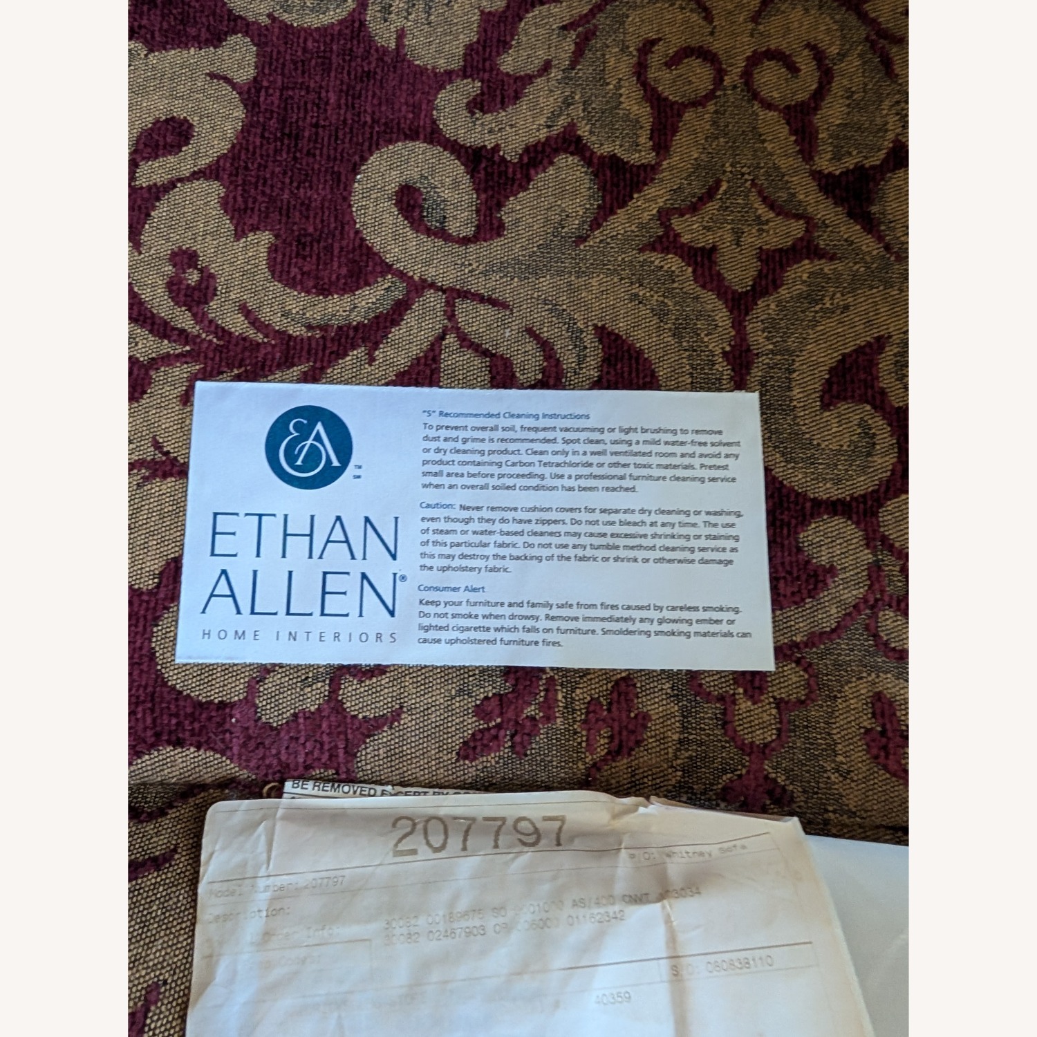 Ethan Allen Fabric 3+ Seater Sofa - image-7