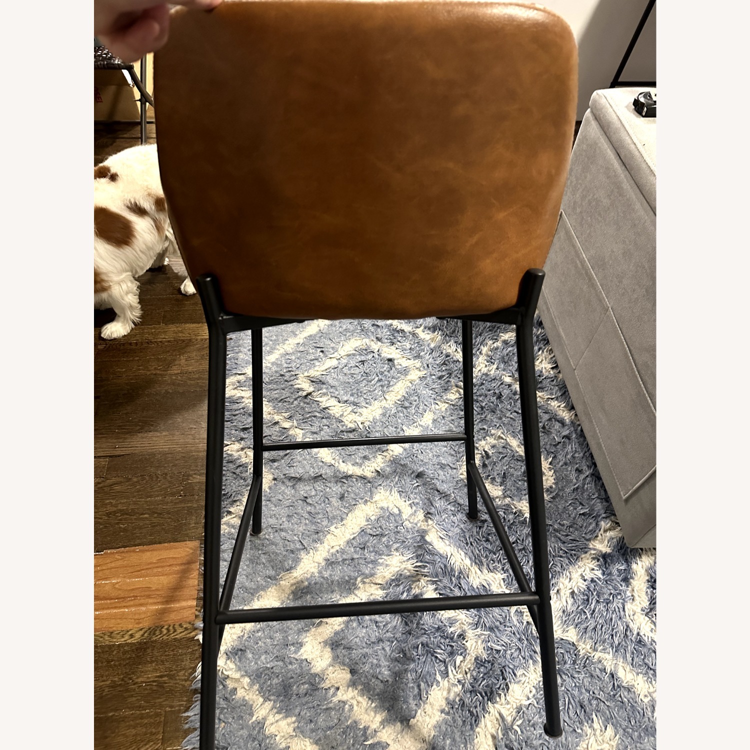 AllModern Embrey Light Brown Leather Stools - image-4