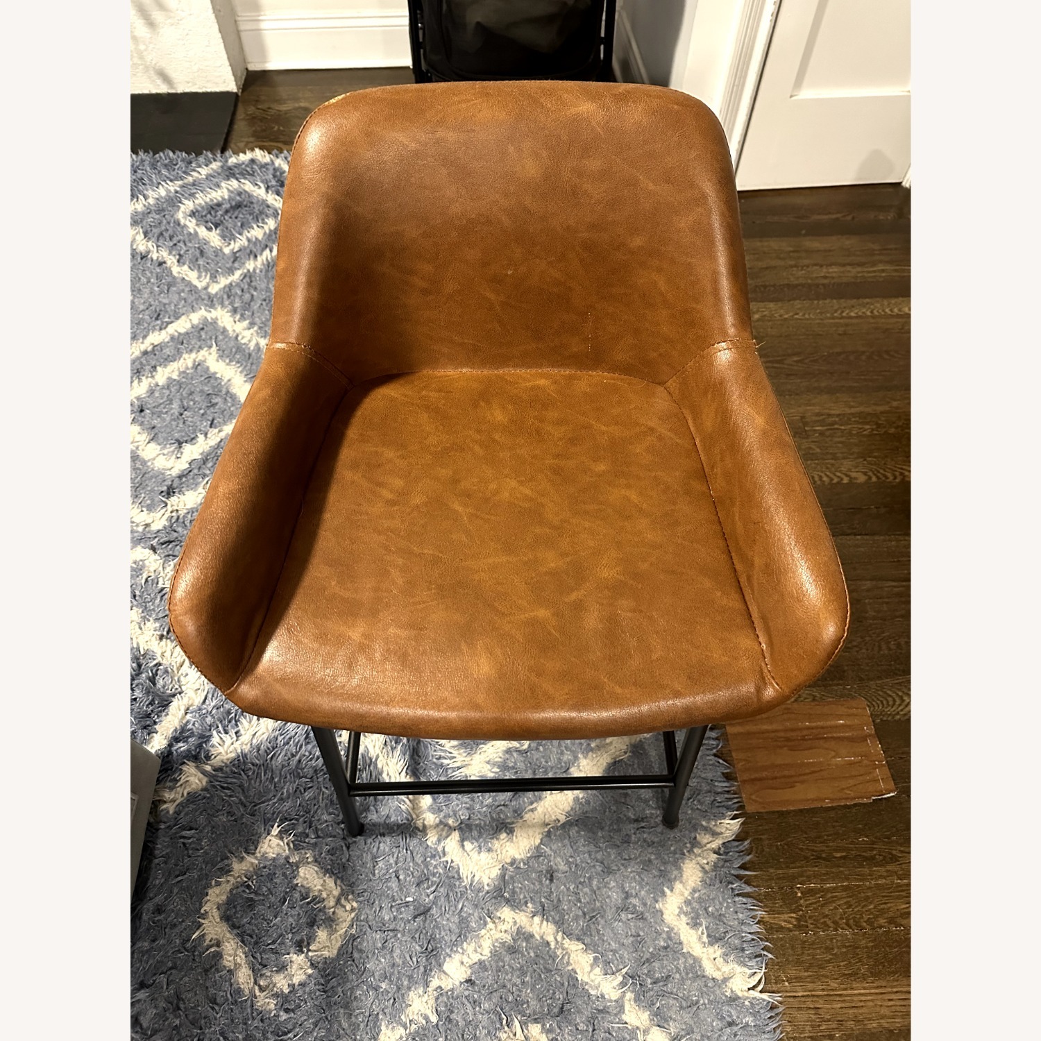 AllModern Embrey Light Brown Leather Stools - image-2