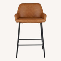 AllModern Embrey Light Brown Leather Stools