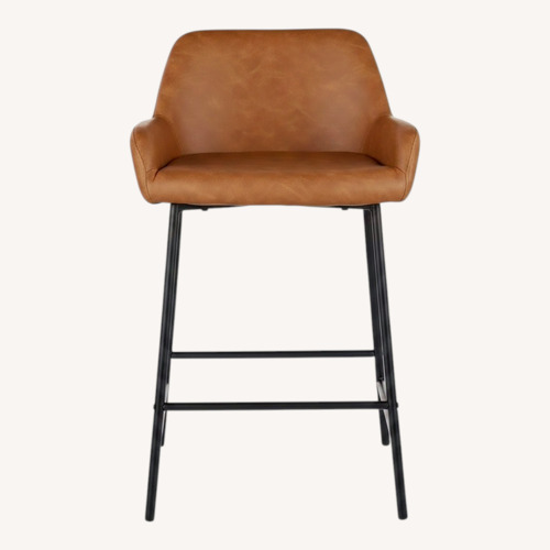 Used AllModern Embrey Light Brown Leather Stools for sale on AptDeco