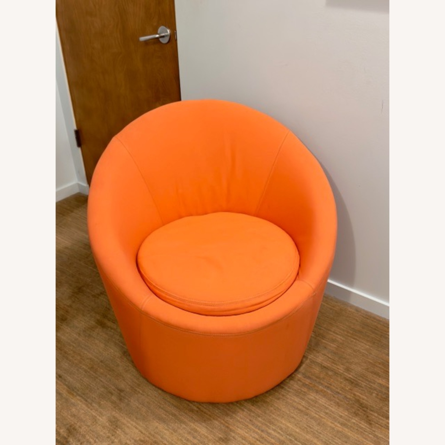 Room & Board Crest Orange Fabric Swivel Chair - image-3