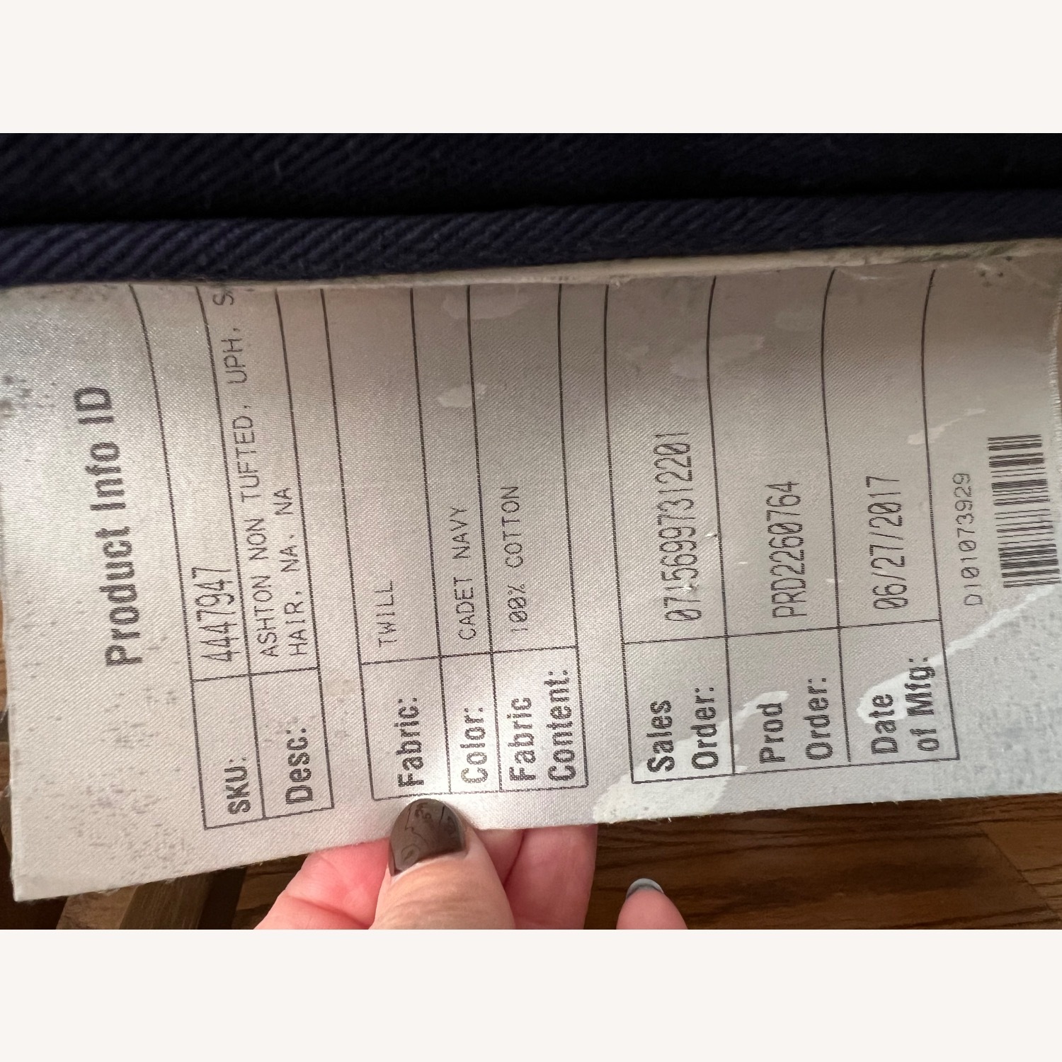 Pottery Barn Ashton Blue Fabric Dining Chairs - image-7