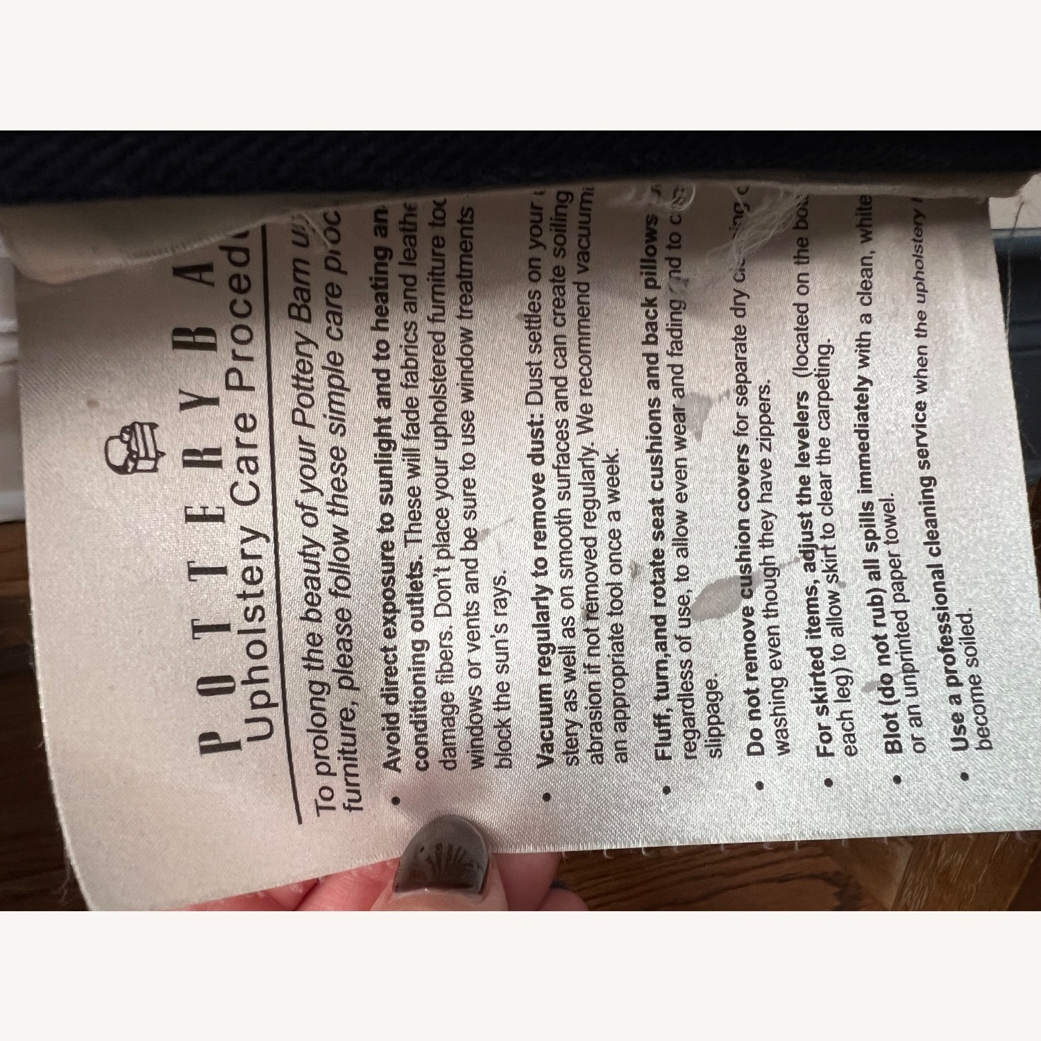 Pottery Barn Ashton Blue Fabric Dining Chairs - image-8