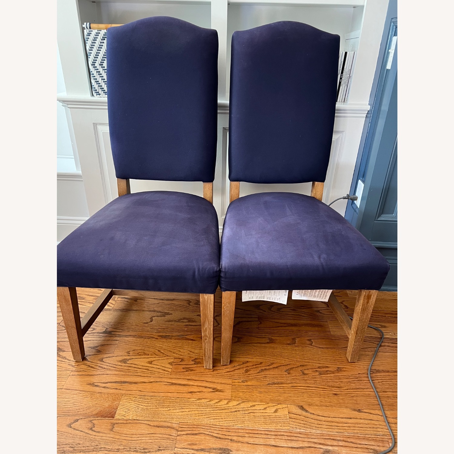 Pottery Barn Ashton Blue Fabric Dining Chairs - image-1