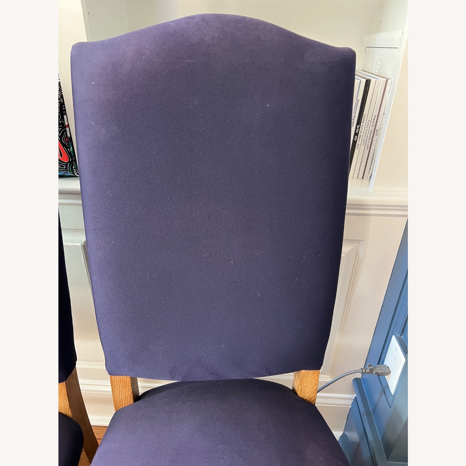 Pottery Barn Ashton Blue Fabric Dining Chairs - image-4