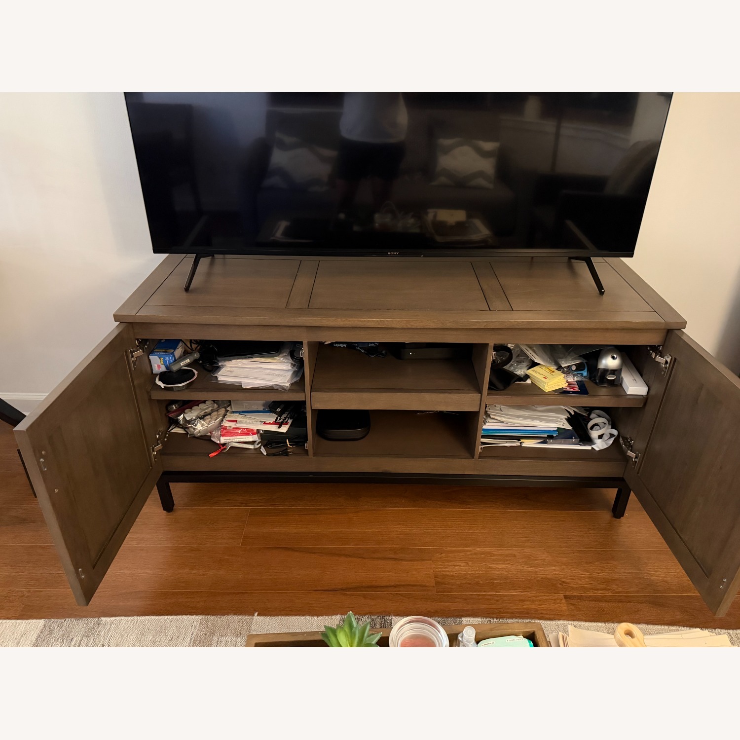 Crate & Barrel Wyatt 60" Media Console Grey - image-2