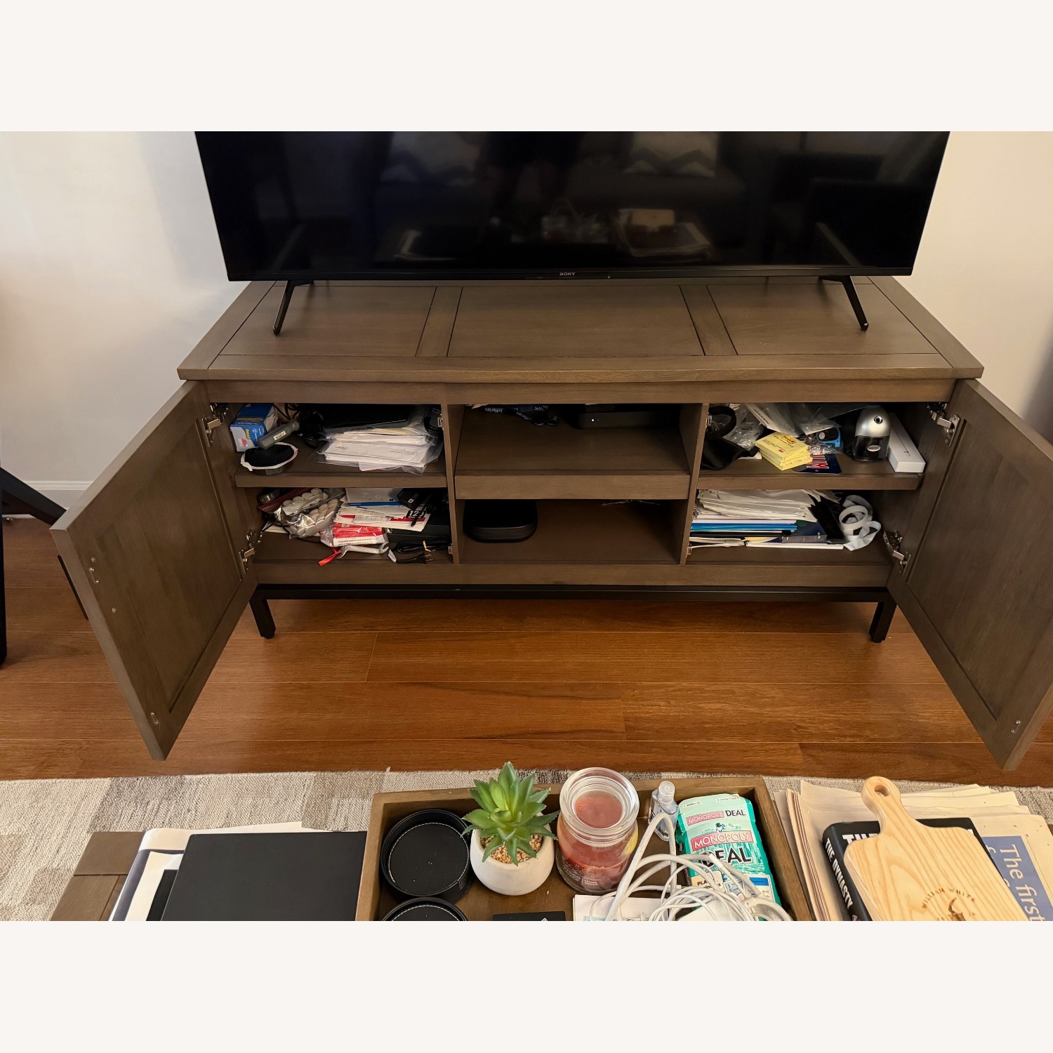 Crate & Barrel Wyatt 60" Media Console Grey - image-3