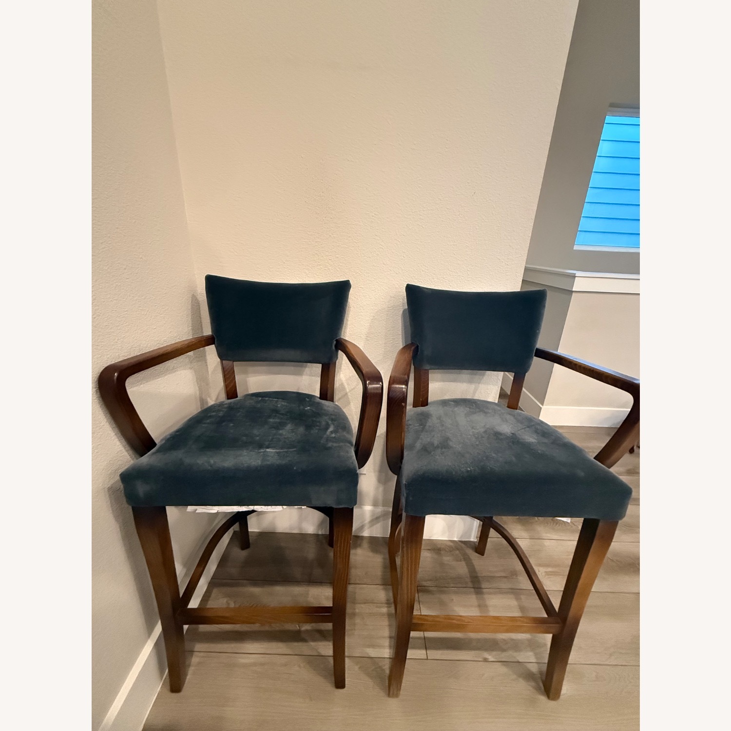 Soho Design Store Molina Blue Wood Stools - image-2