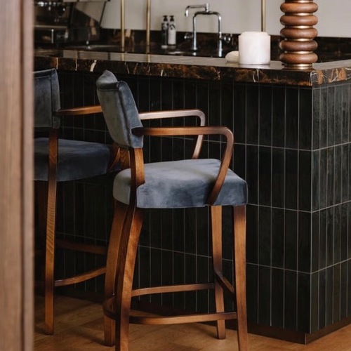 Used Soho Design Store Molina Blue Wood Stools for sale on AptDeco