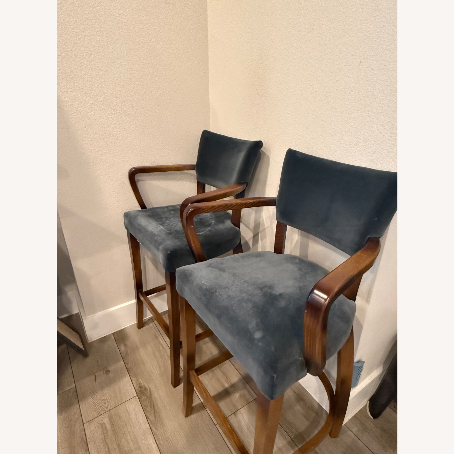 Soho Design Store Molina Blue Wood Stools - image-3