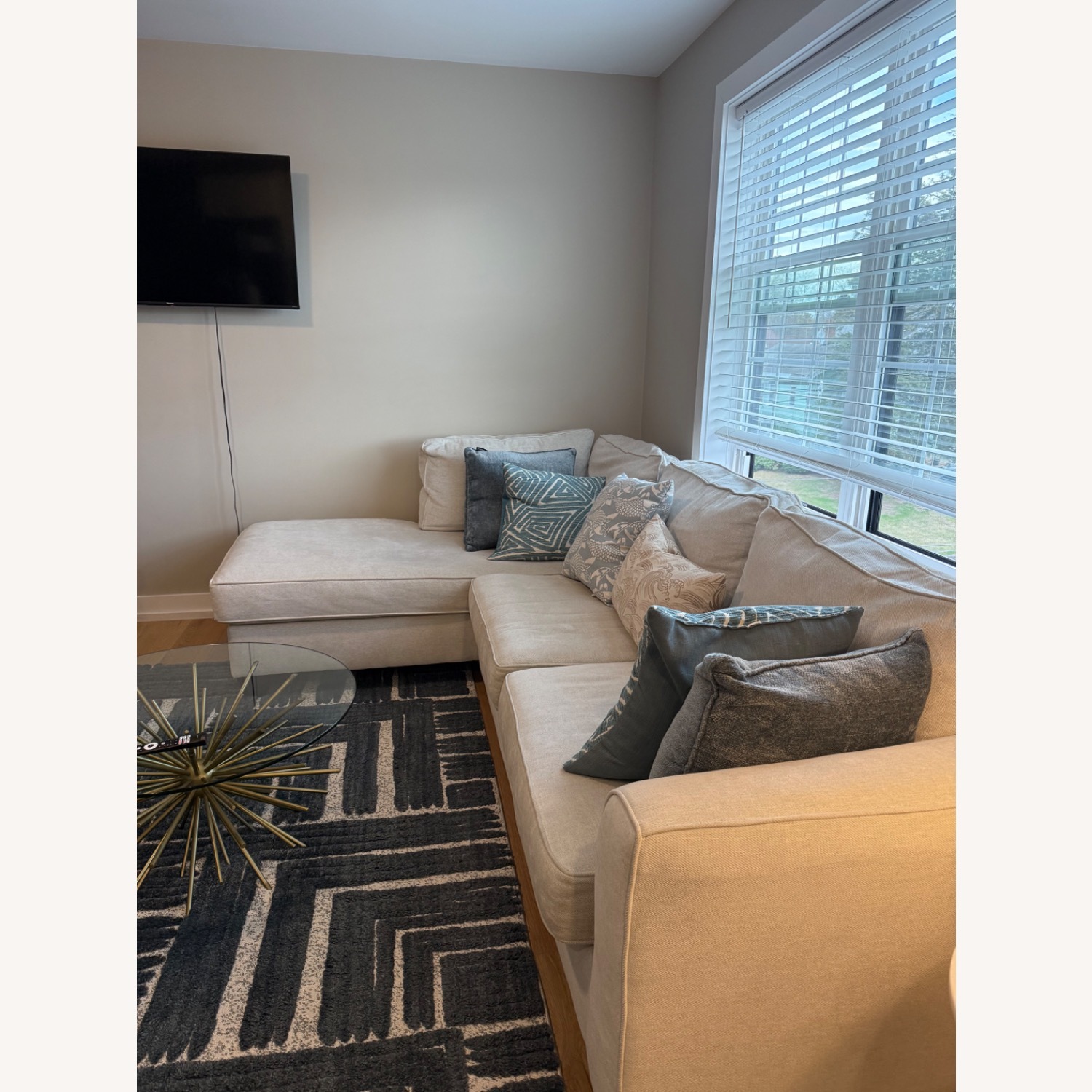 Jordan’s Light Beige Sectional Sofa with Chaise - image-3