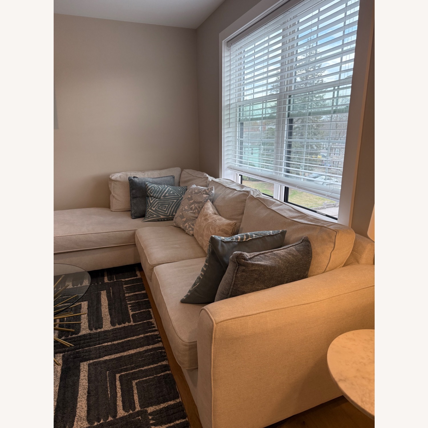 Jordan’s Light Beige Sectional Sofa with Chaise - image-2