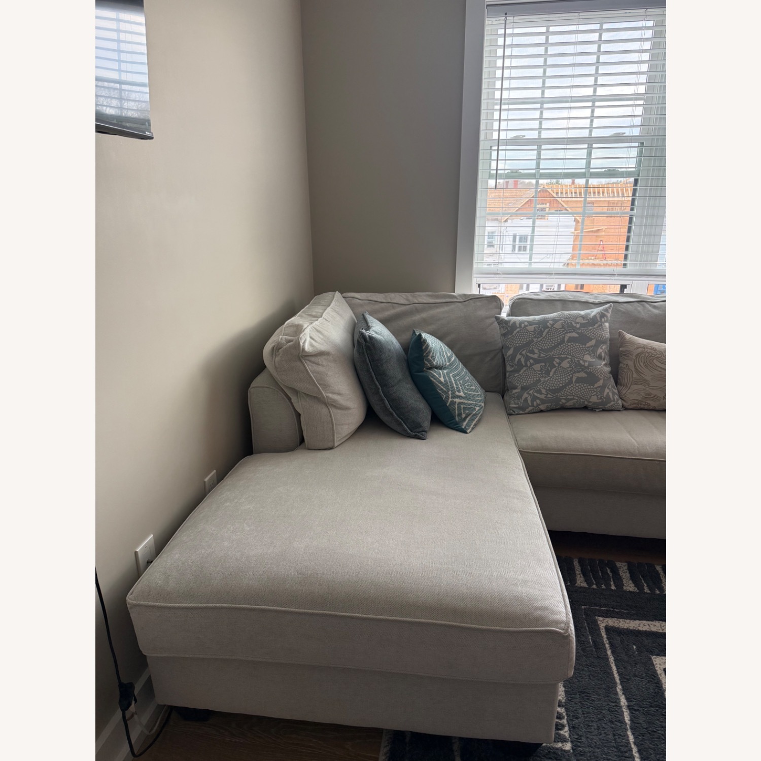 Jordan’s Light Beige Sectional Sofa with Chaise - image-5