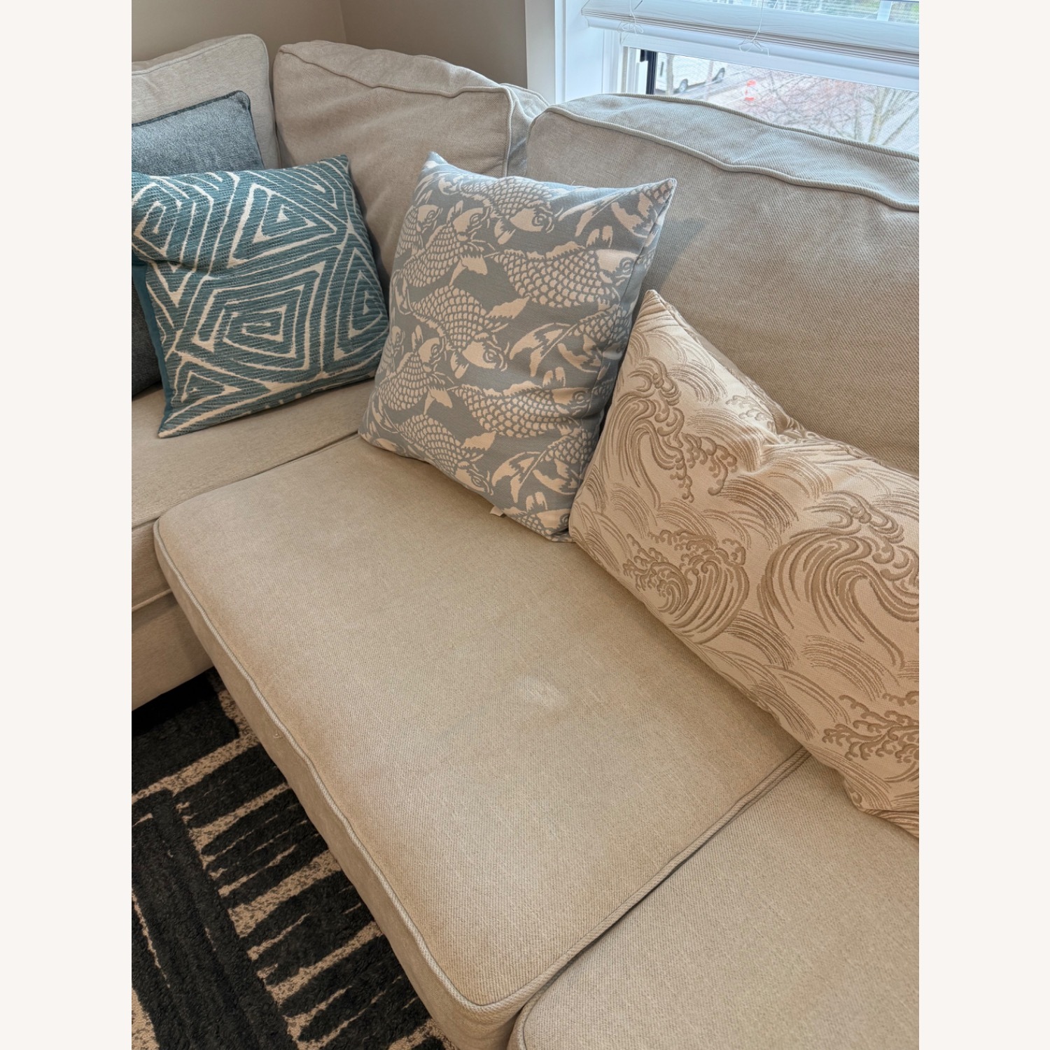 Jordan’s Light Beige Sectional Sofa with Chaise - image-4