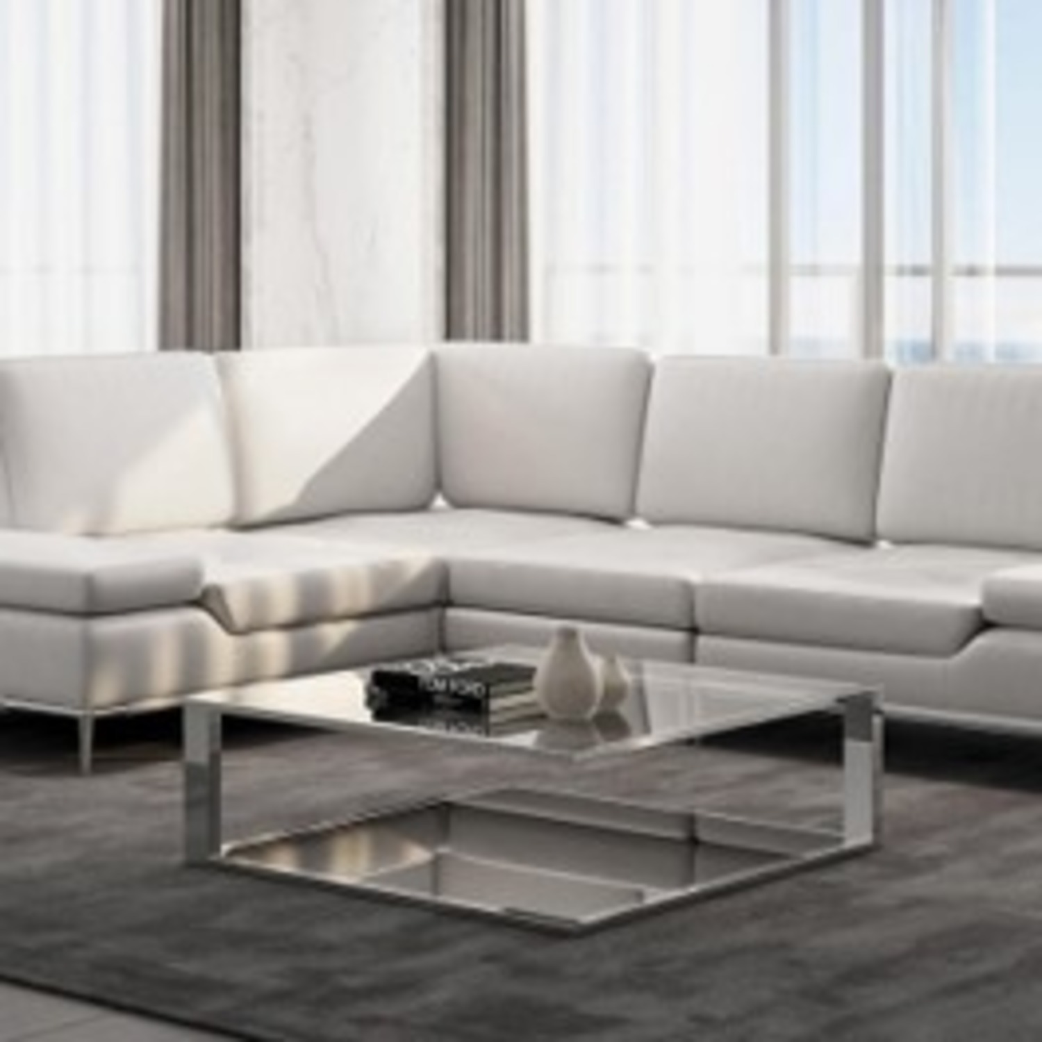 Modani  Walter Coffee Table Glass Coffee Table - image-1