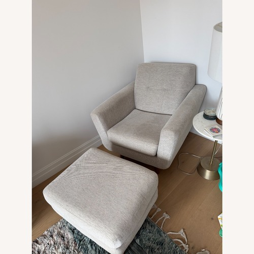 Used Beautiful Joybird Hughes Chair and Ottoman  for sale on AptDeco