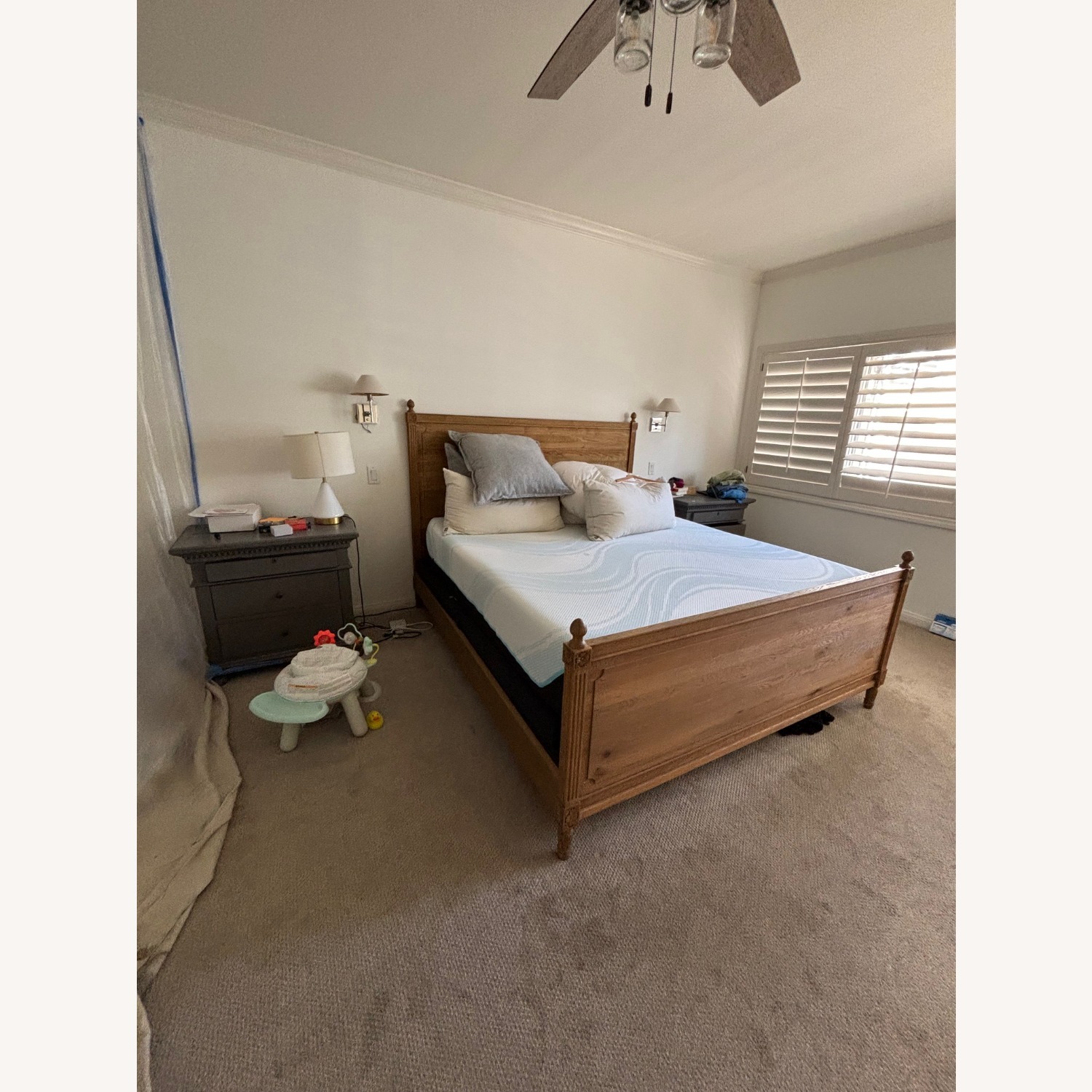 Restoration Hardware Louis XVI Natural Headboard - image-1