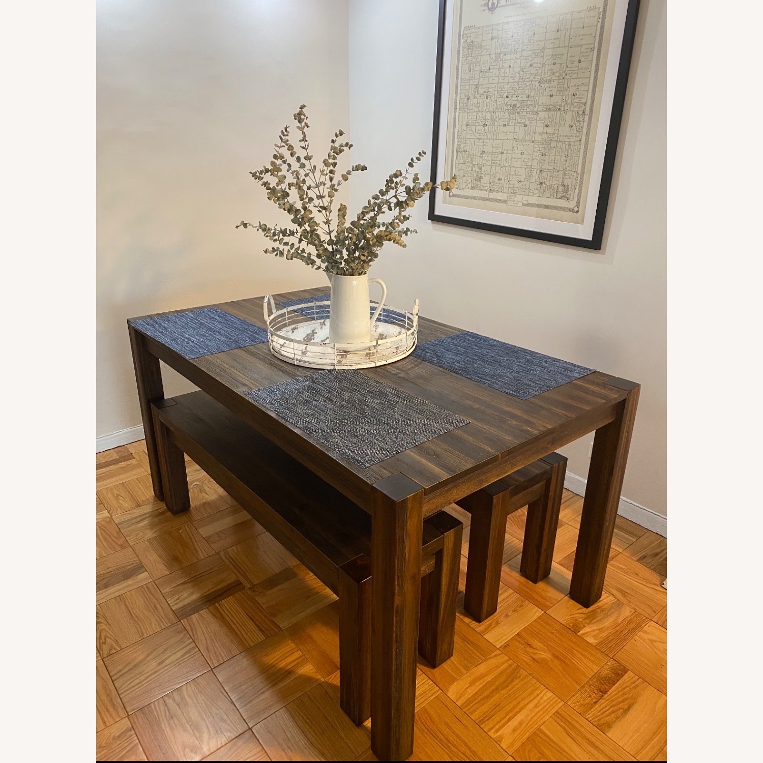 Macy's Avondale Wood Dining Table and Benches - image-1