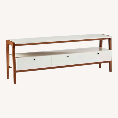 Used West Elm Modern White Media Console for sale on AptDeco