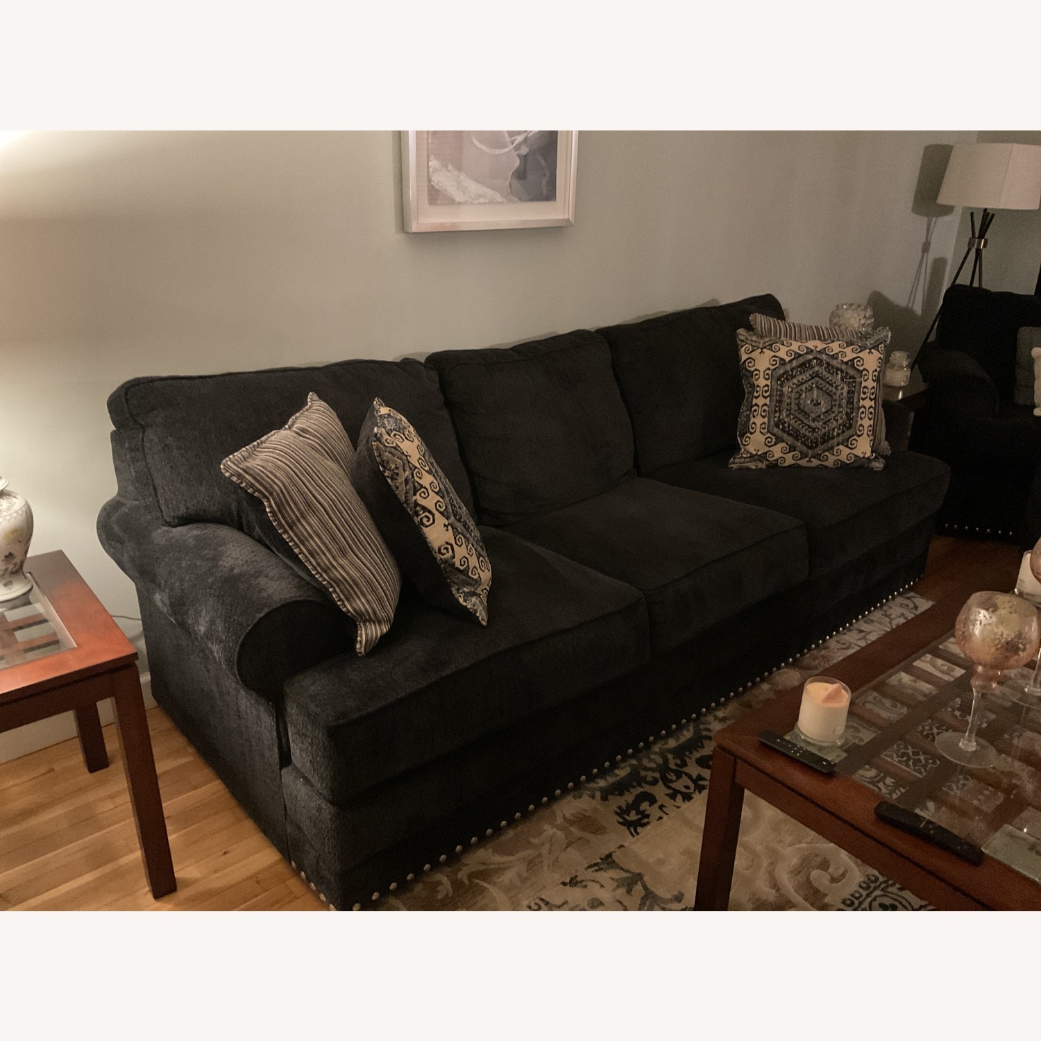 Navy Blue Memory Foam Sofa - image-2