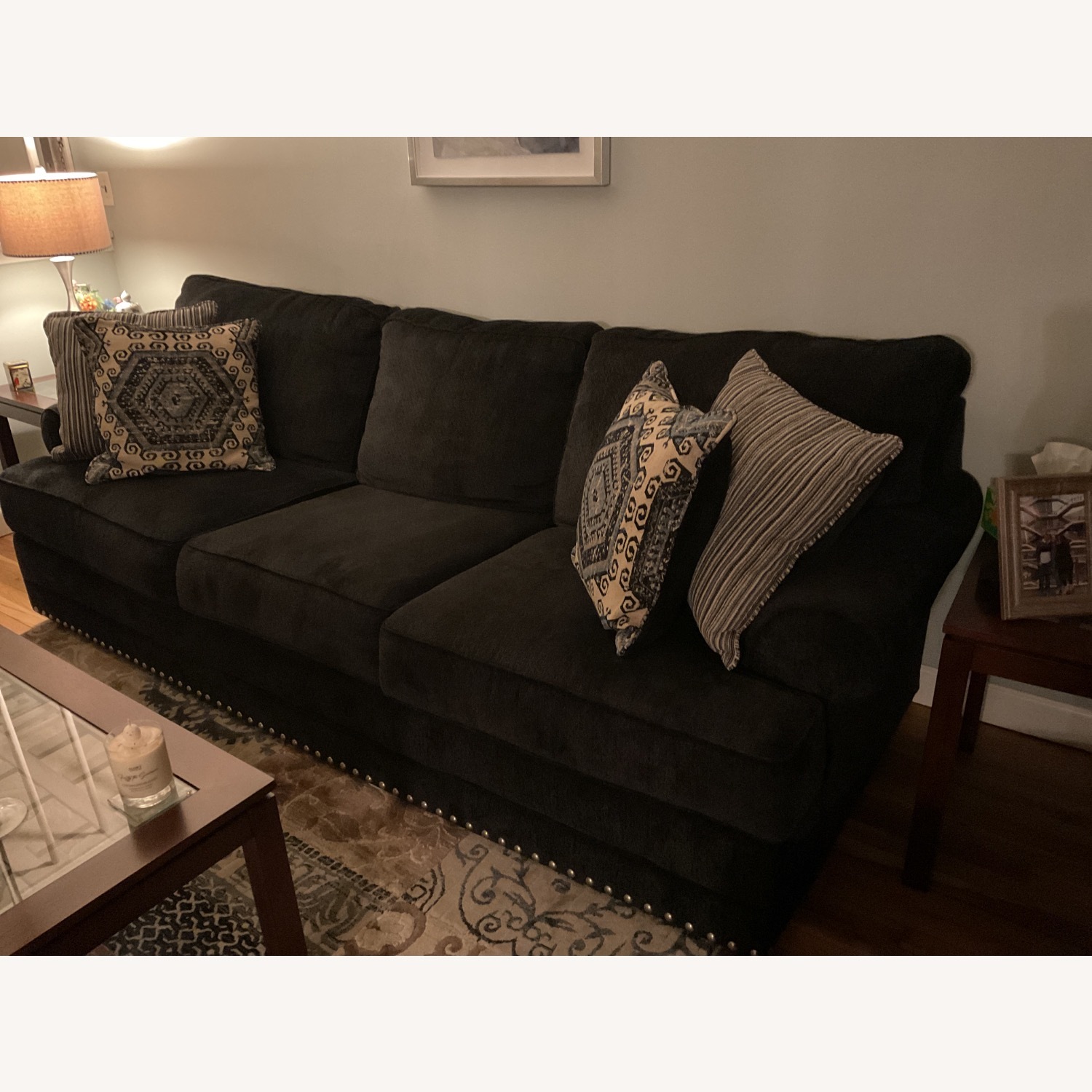 Navy Blue Memory Foam Sofa - image-3