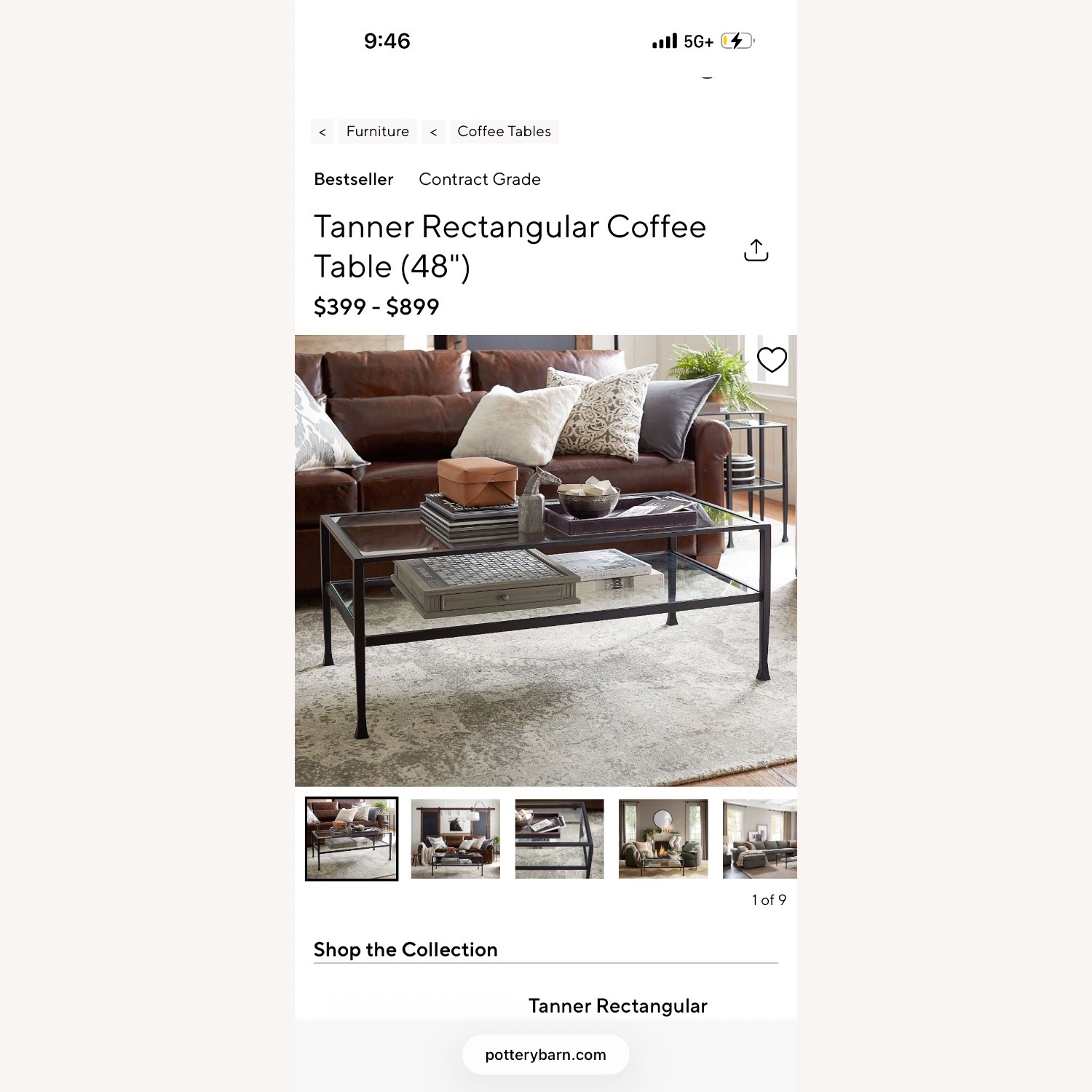 Pottery Barn Tanner Rectangular Table  - image-2