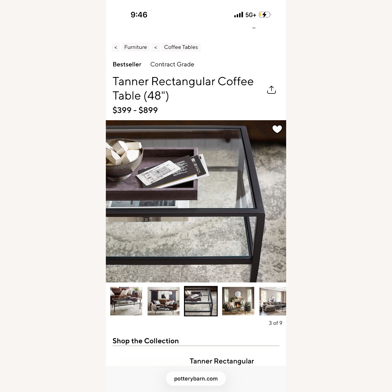 Pottery Barn Tanner Rectangular Table  - image-3