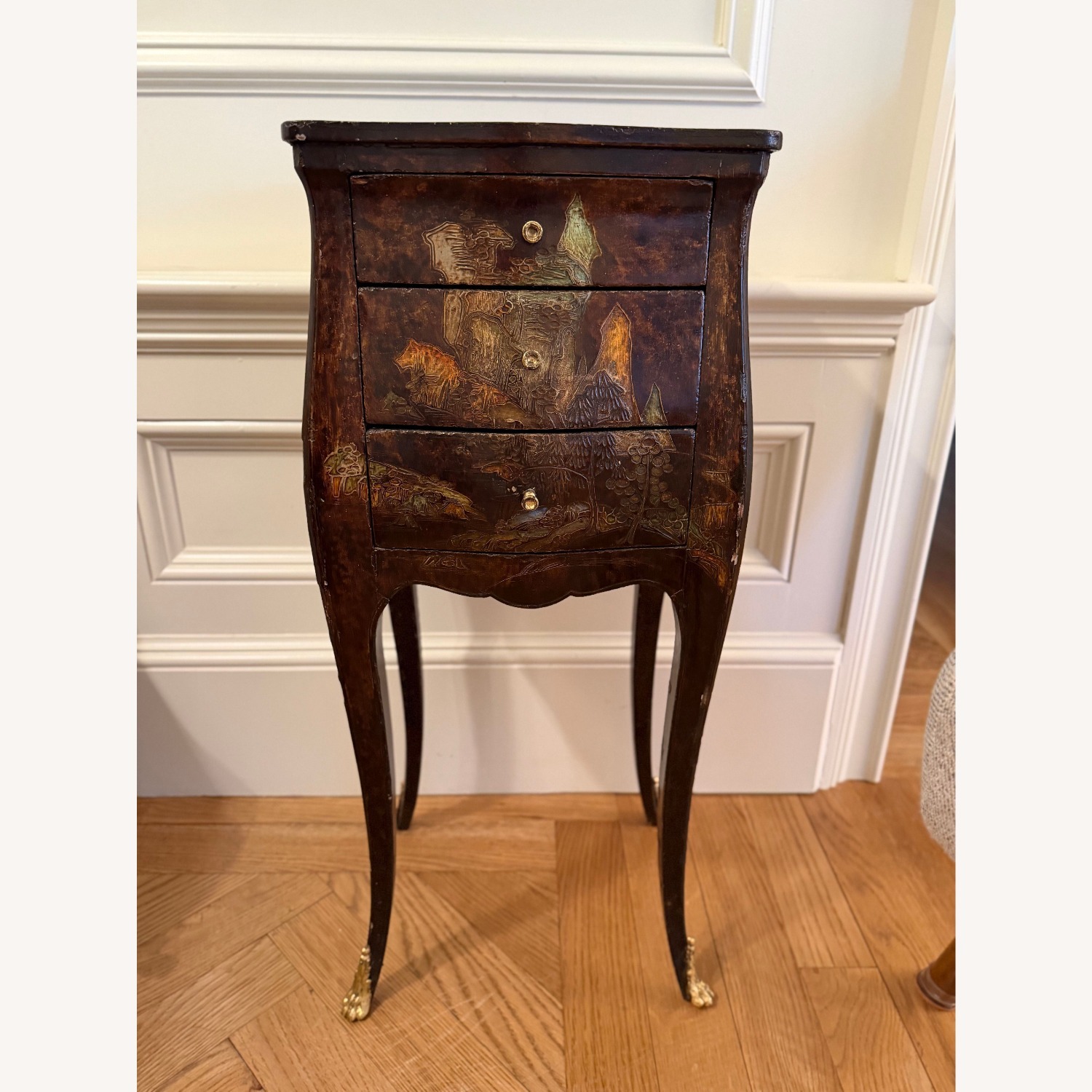 Vintage/Antique Finds Black Wood Side Table - image-1