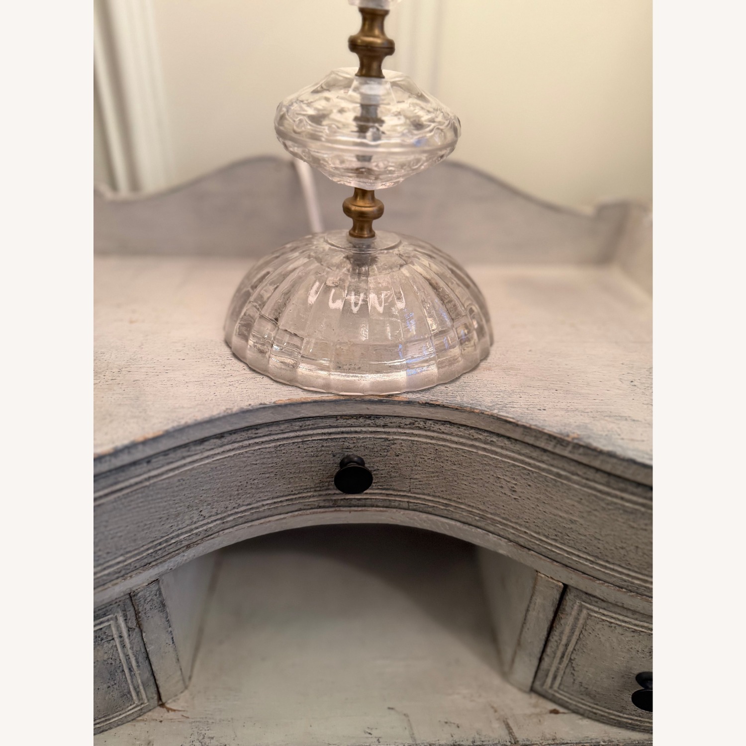 Antique Light Gray Wood Side Tables - image-4